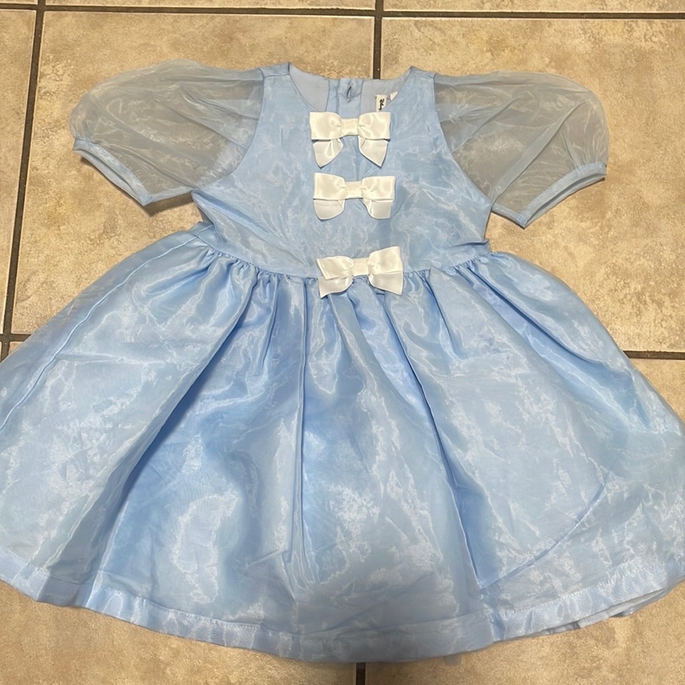 Janie and Jack Cinderella baby blue dress 2t